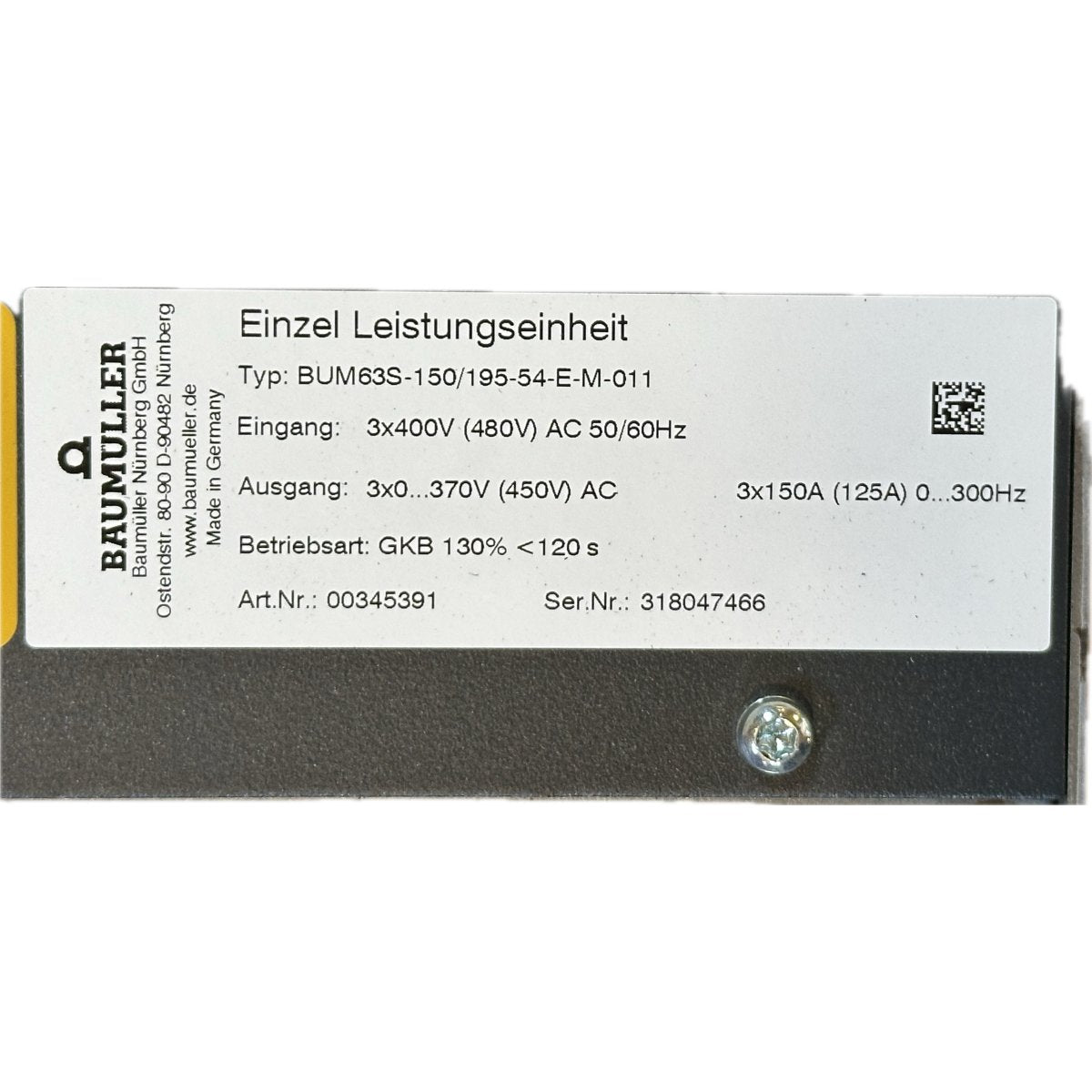 Baumüller BUM63S-150/195-54-E-M-011-4