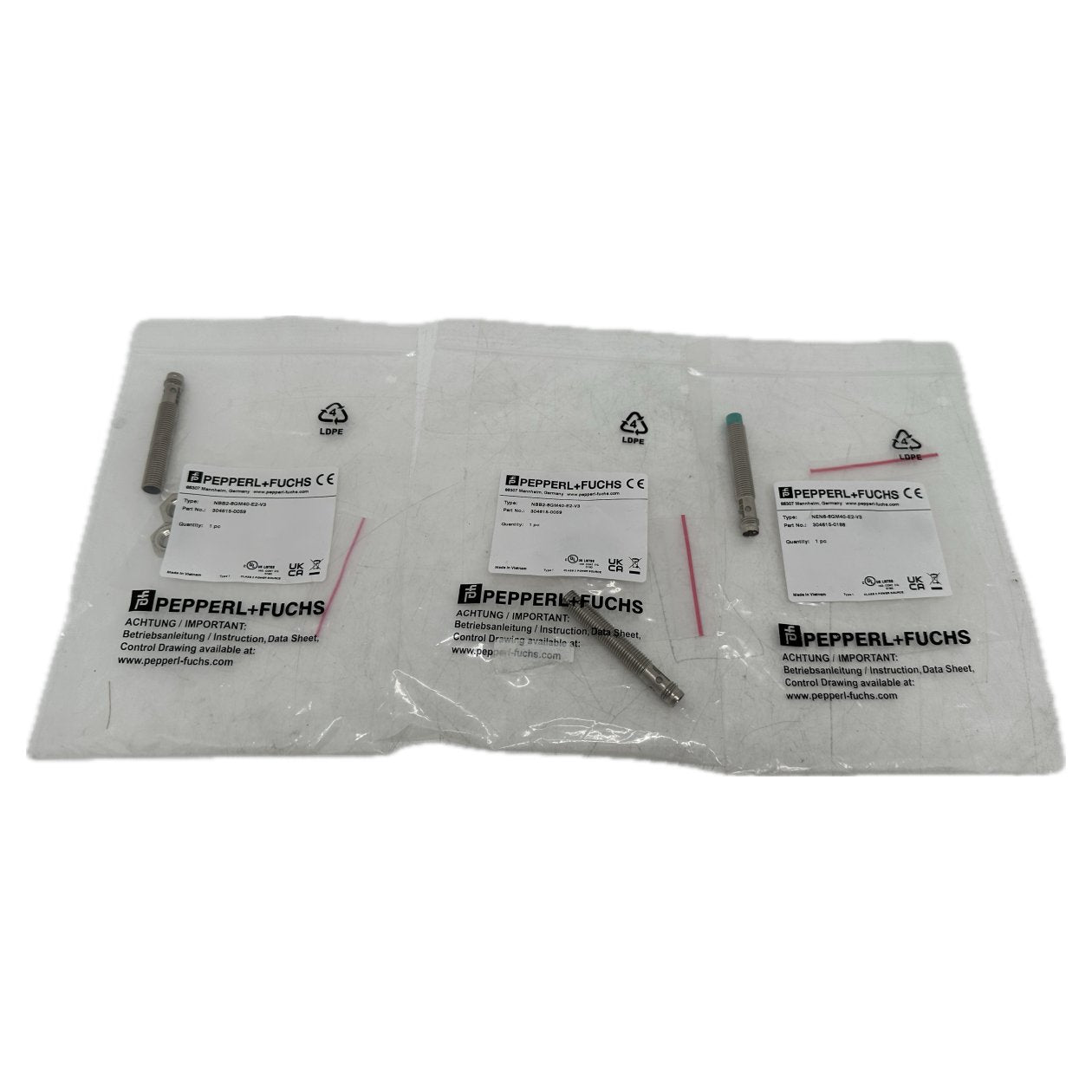 AJ1150 Posten 3 Stück Inductive Sensor Pepperl Fuchs NEN6-8GM40-E2-V3