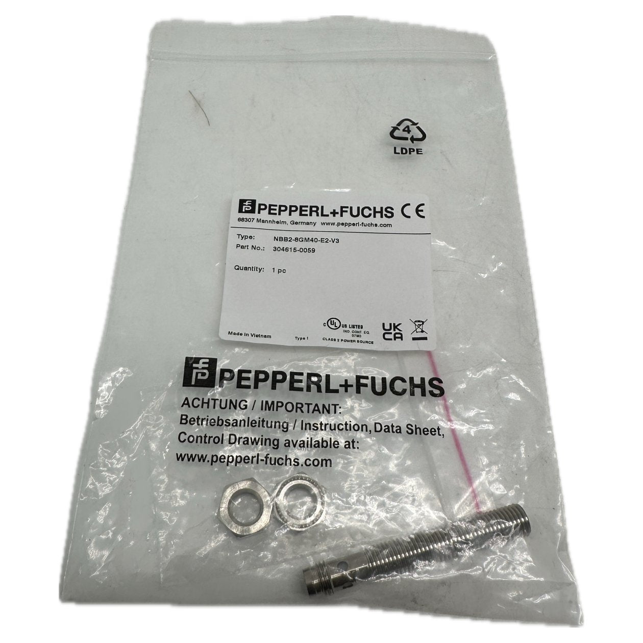 AJ1150 Posten 3 Stück Inductive Sensor Pepperl Fuchs NEN6-8GM40-E2-V3_3