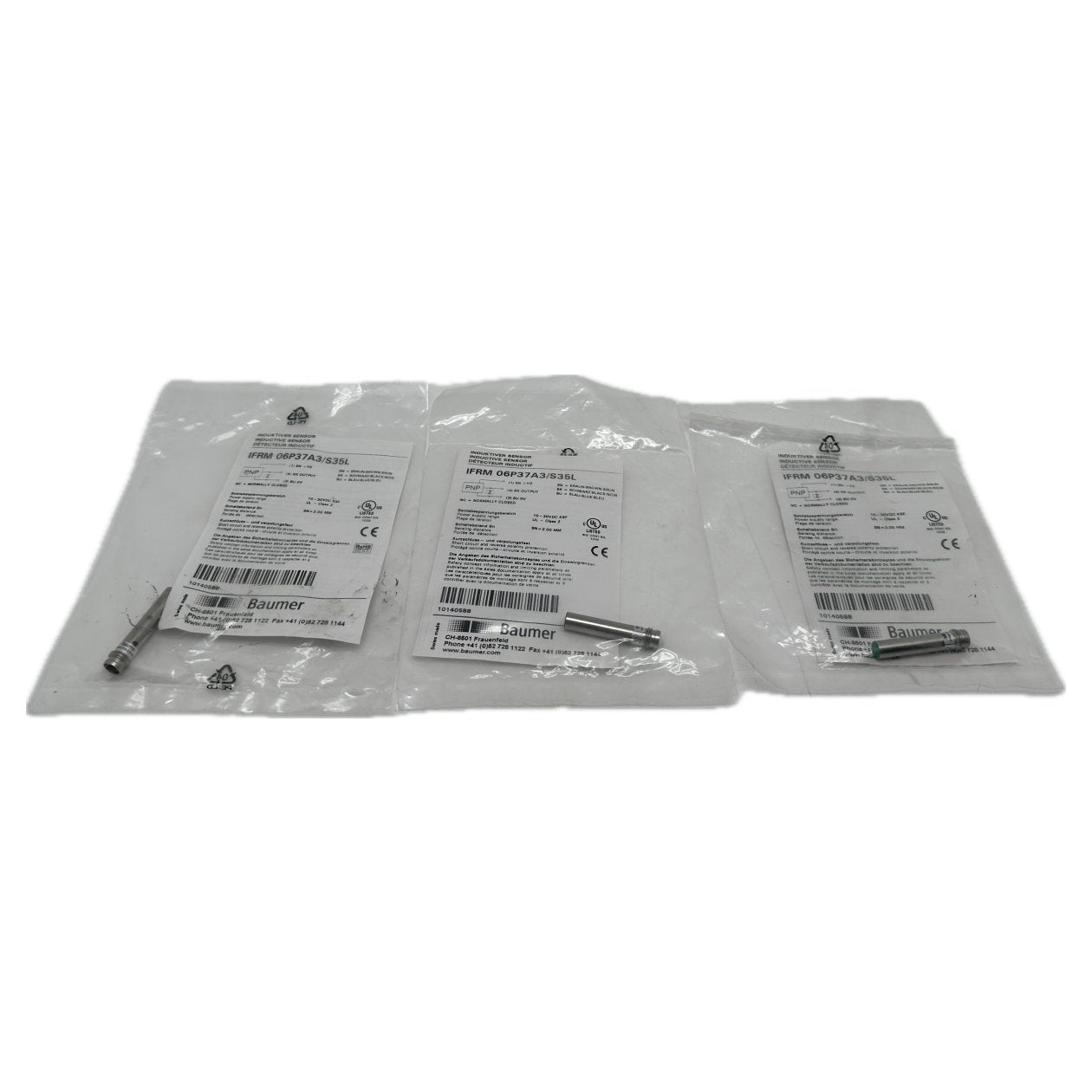 AJ1171 Posten 3 Stück Inductive Sensor Baumer electric IFRM 06P37A3/S35L