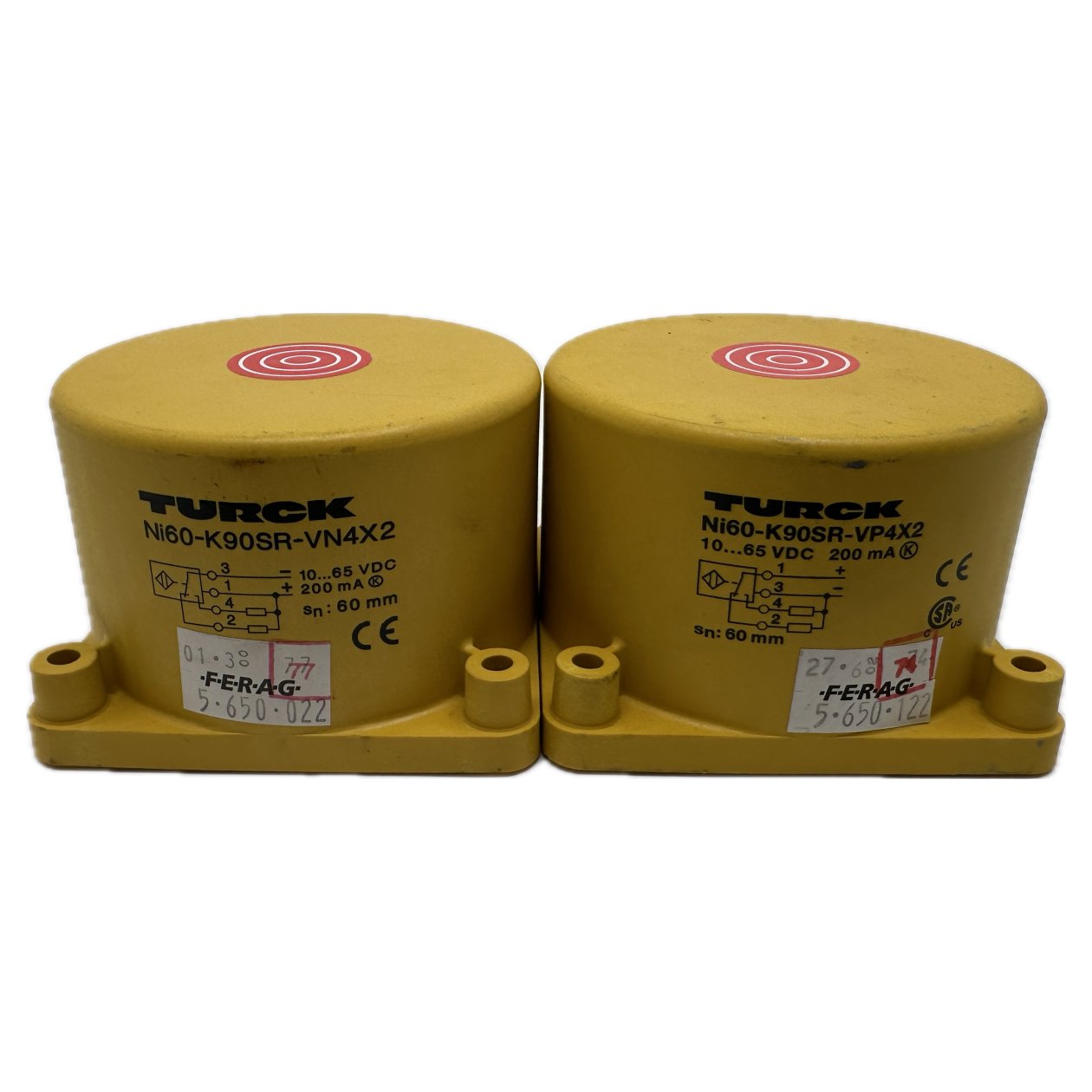 AJ1188 Posten 2 Stück Induktiver Sensor Turck Ni60-K90SR-VN4X2 Ni60-K90SR-VP4X2_2