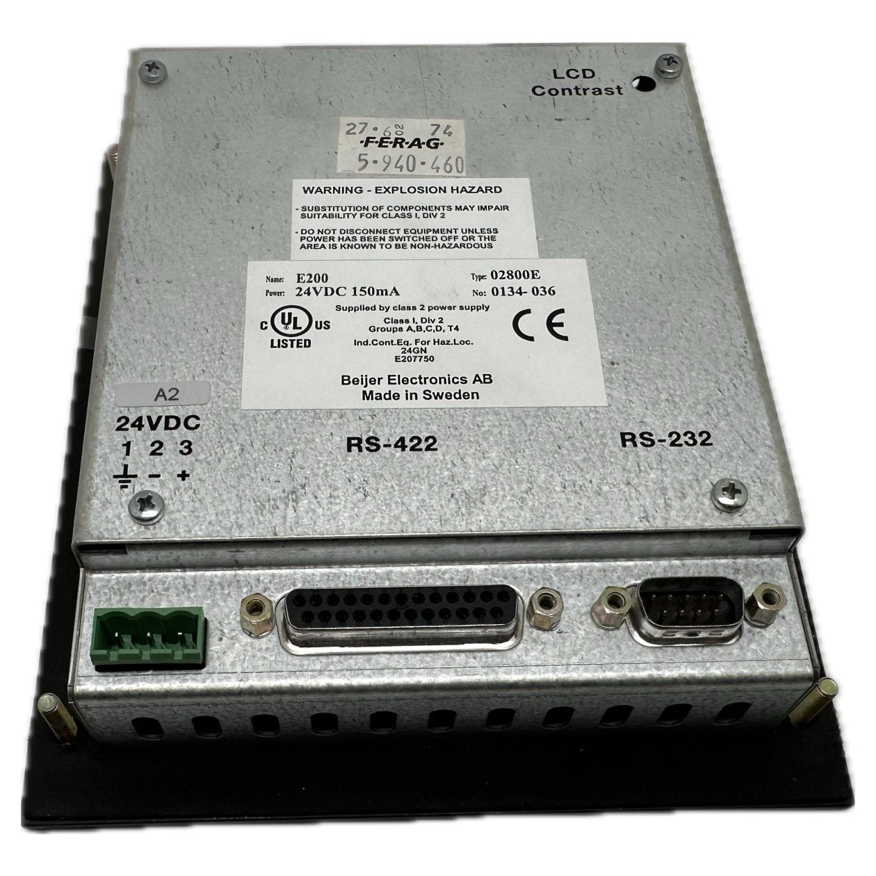 AJ255 Bedienpanel Mitsubishi Beijer E200 02800E Ferag 5.940.460 SW: 6.04_2