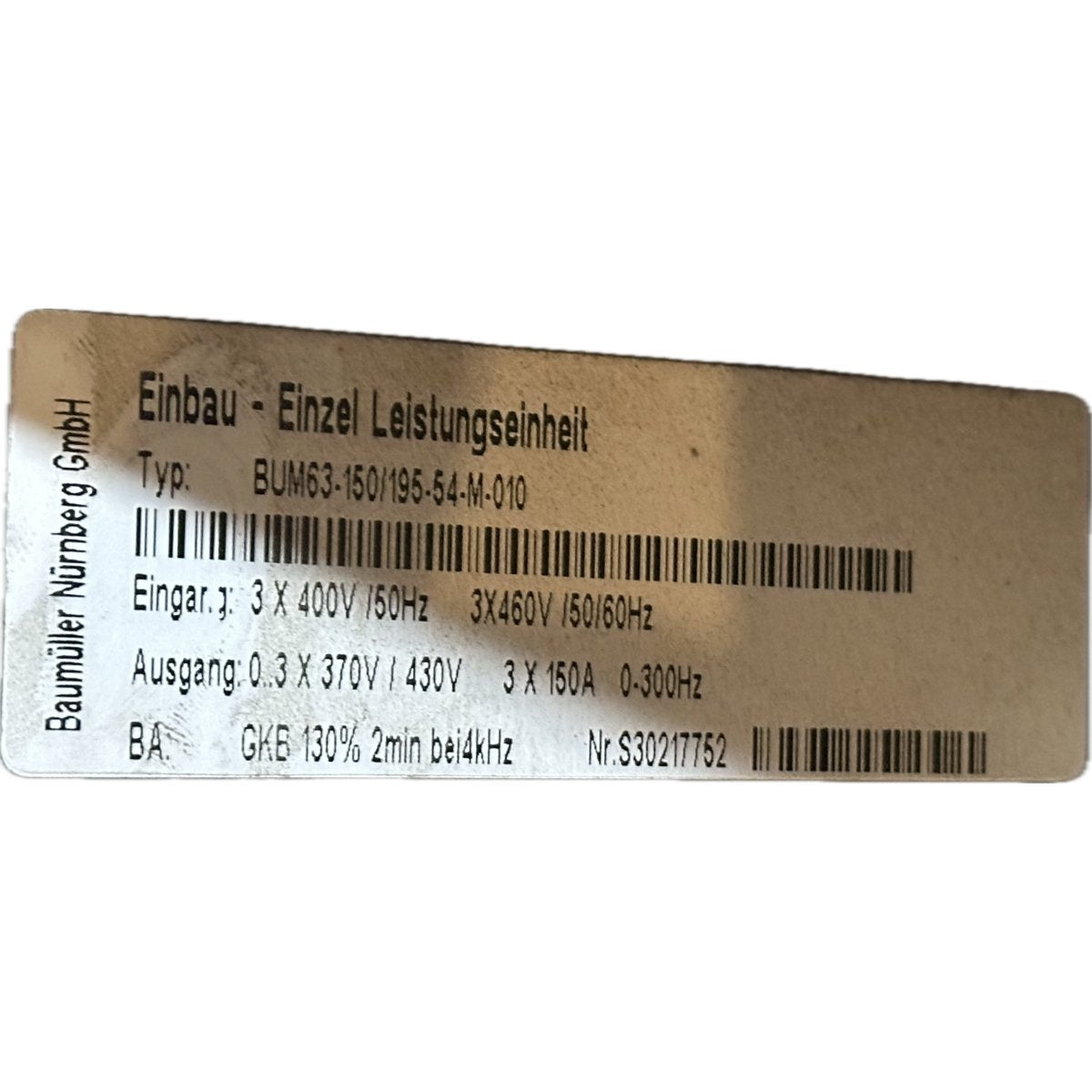 Baumüller BUM63-150/195-54-M-010-4
