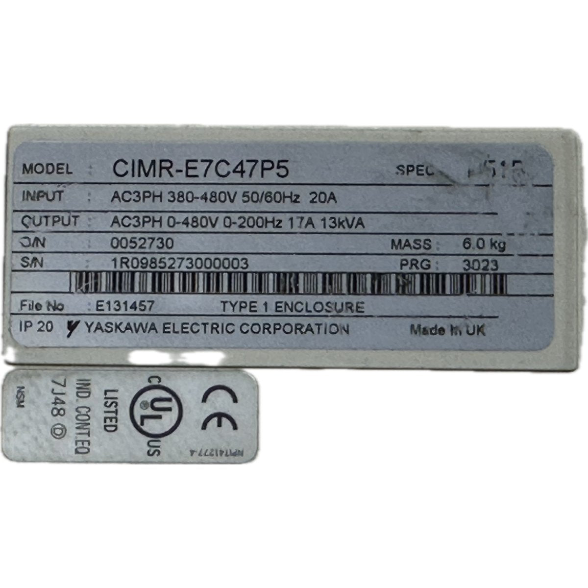 Yaskawa CIMR-E7C47P5-4