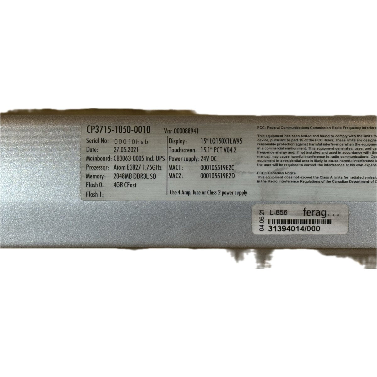 Beckhof CP3715-1050-0010-4