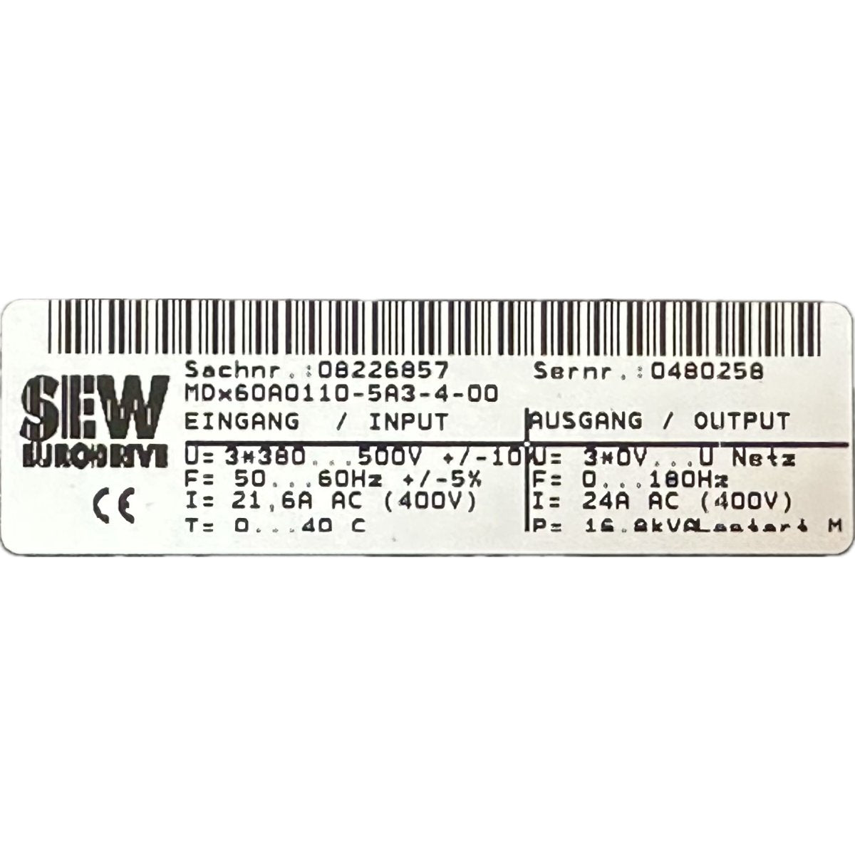 SEW MDV60A0110-5A3-4-00-4