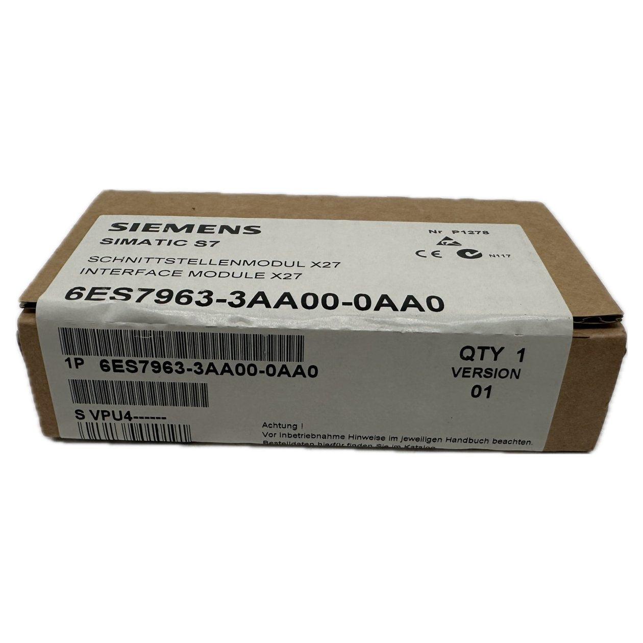 AJ451 Simatic S7 Siemens 6ES7963-3AA00-0AA0 6ES7 963-3AA00-0AA0 Versiegelt