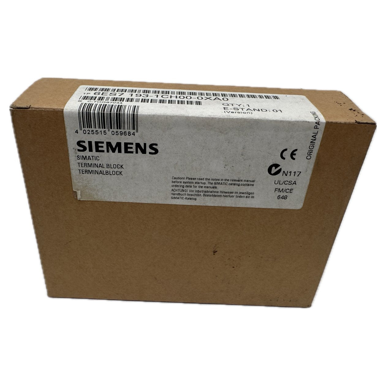 AJ476 Simatic S7 Siemens 6ES7 193-1CH00-0XA0 6ES7193-1CH00-0XA0 Versiegelt