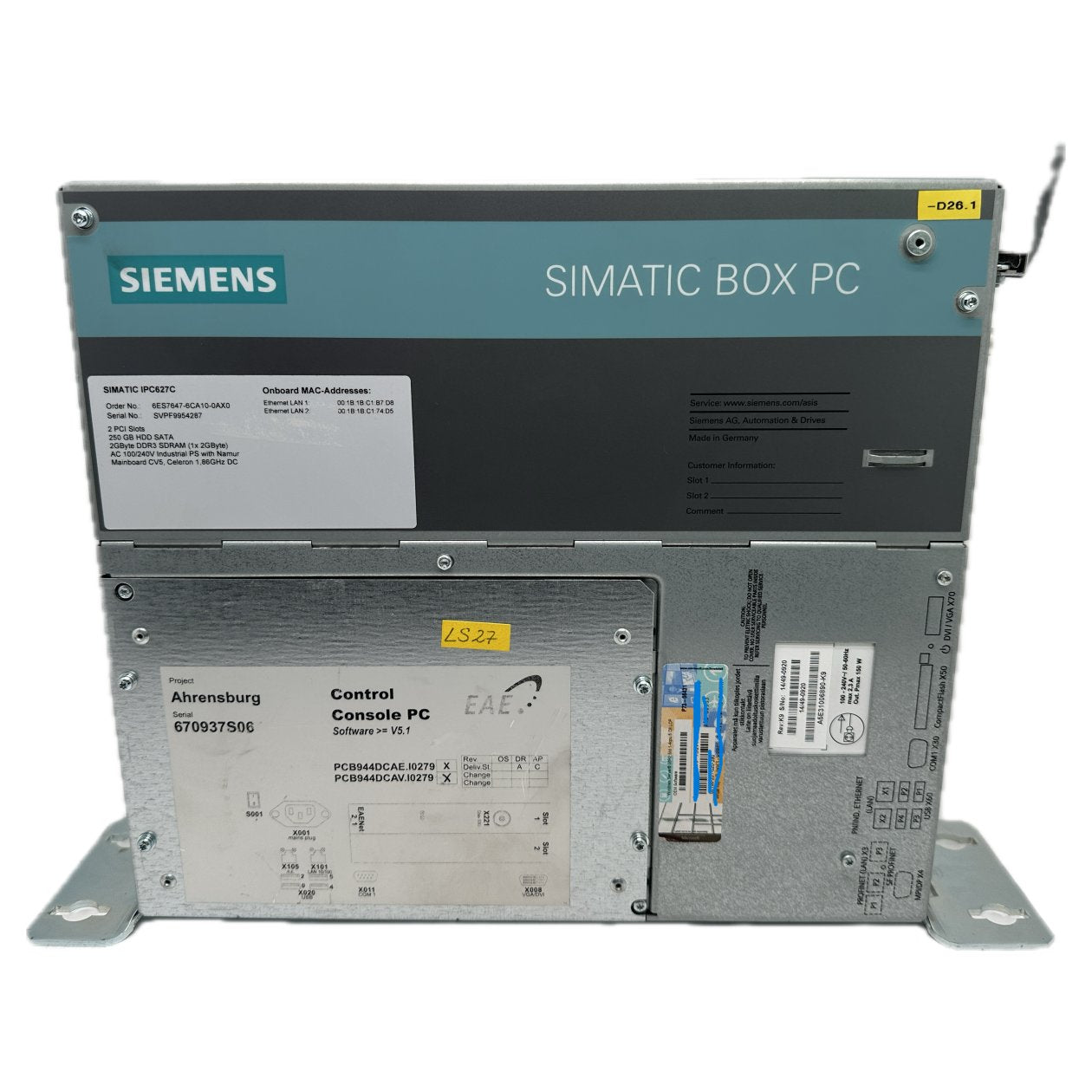 Simatic IPC627 Siemens 6ES7647-6CA10-0AX0 6ES7 647-6CA10-0AX0_3