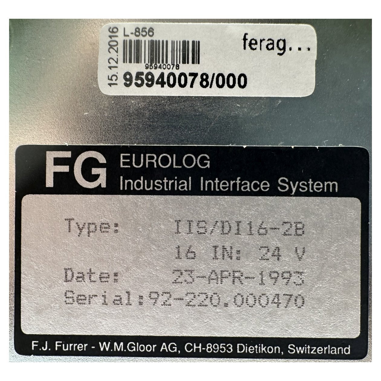 AJ616 Industrial Interface System Syslogic IIS/DI16-2B Ferag 95940078/000 OVP_4