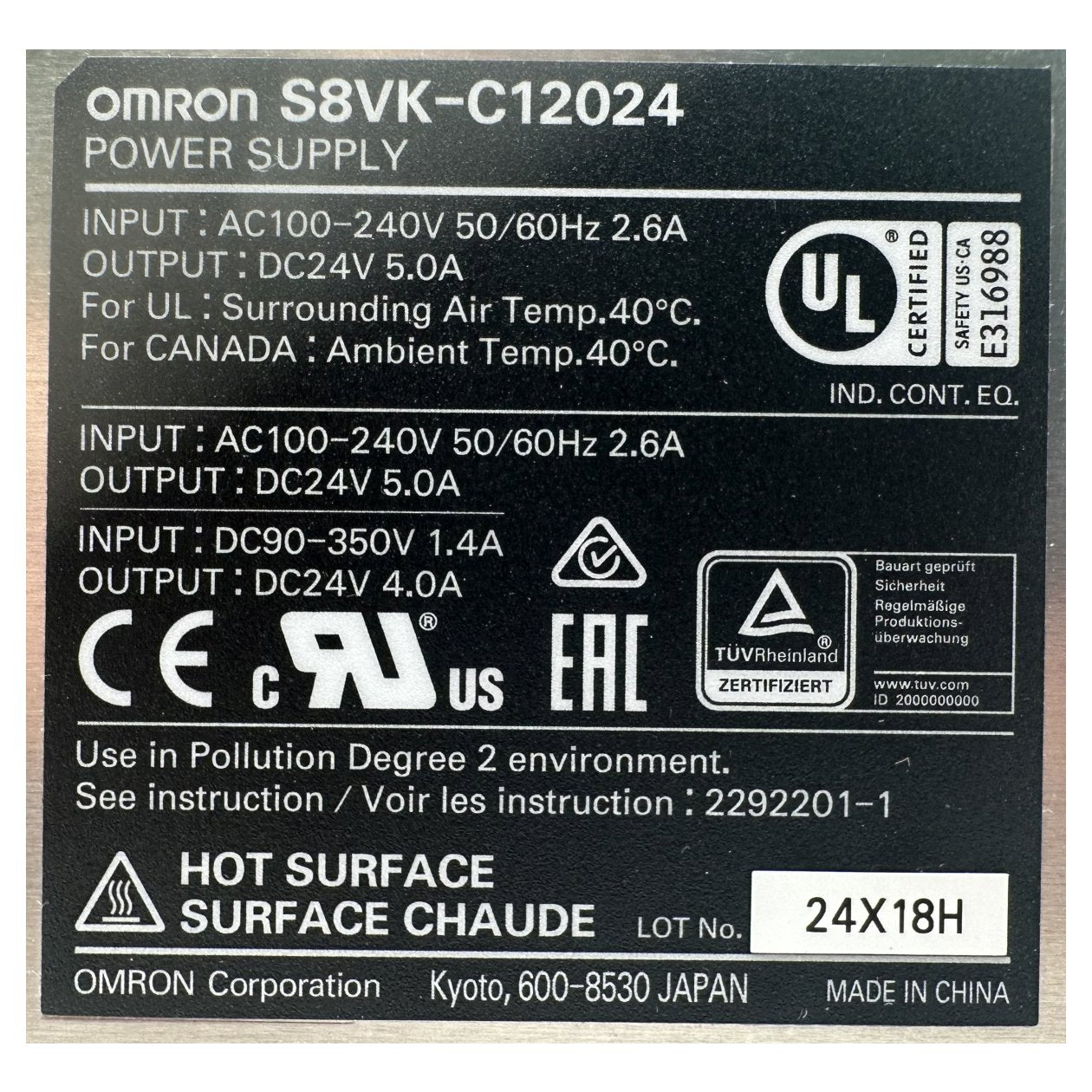 AJ644 Power Supply Omron S8VK-C12024 OVP_4