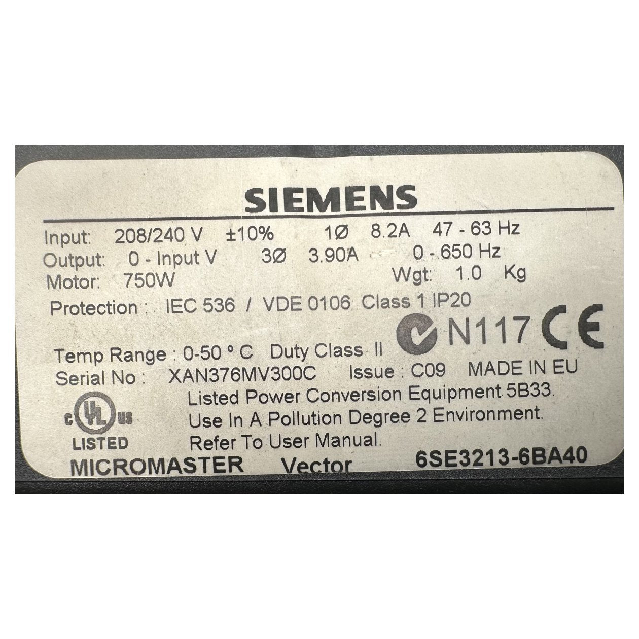 AJ659 Micromaster Vector Siemens 6SE3213-6BA40 Gehäuse Defekt_4