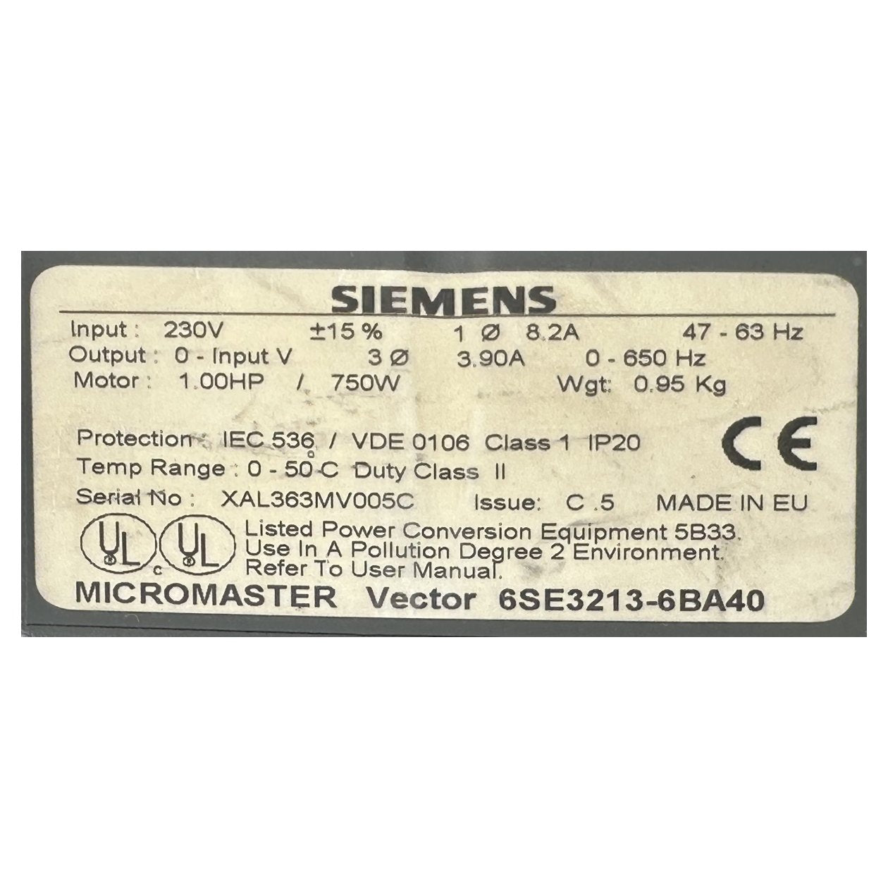 AJ660 Micromaster Vector Siemens 6SE3213-6BA40 Gehäuse Beschädigt_4