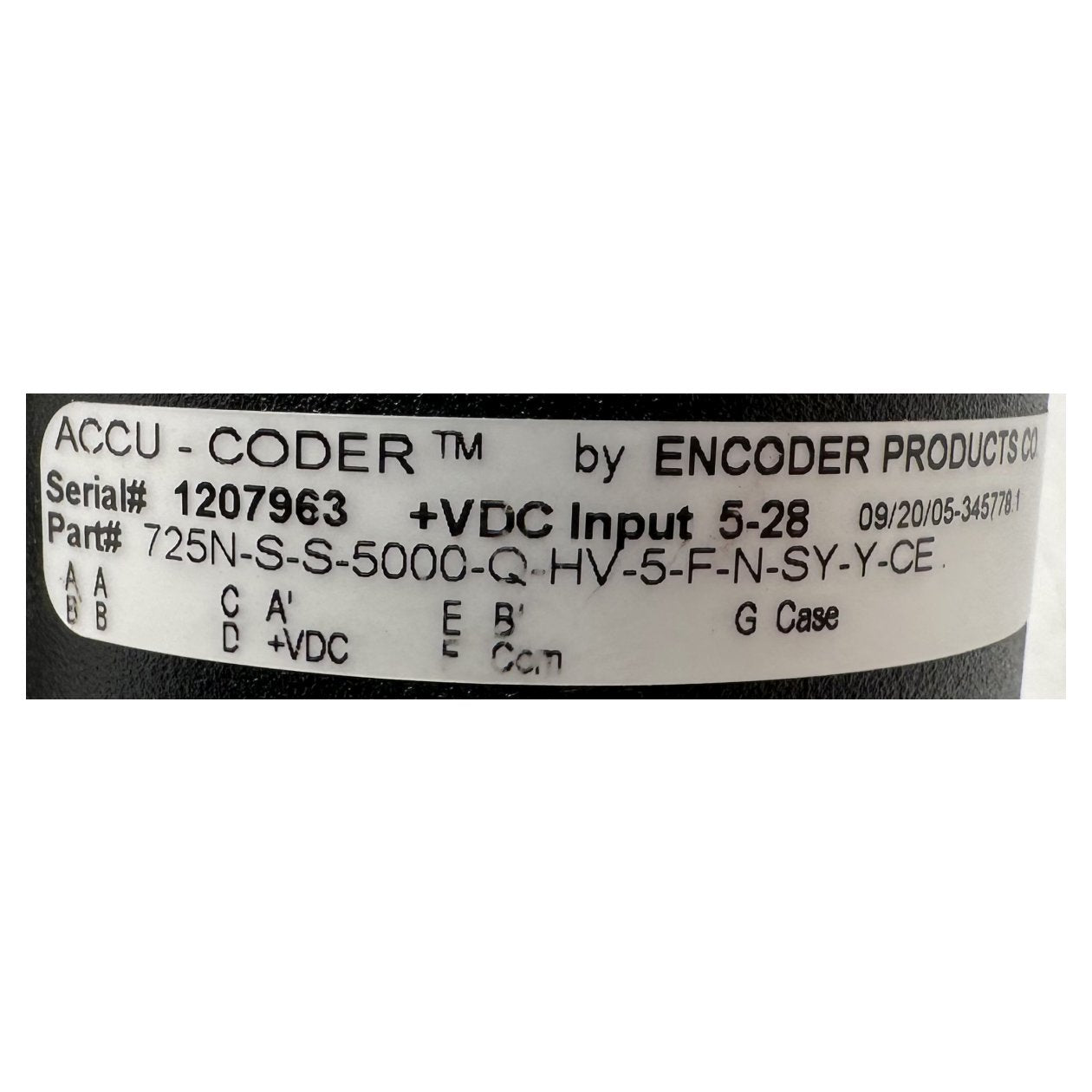 AJ672 ACCU-CODER Encoder Products 725N-S-S-5000-Q-HV-5-F-N-SY-Y-CE 1207963_4