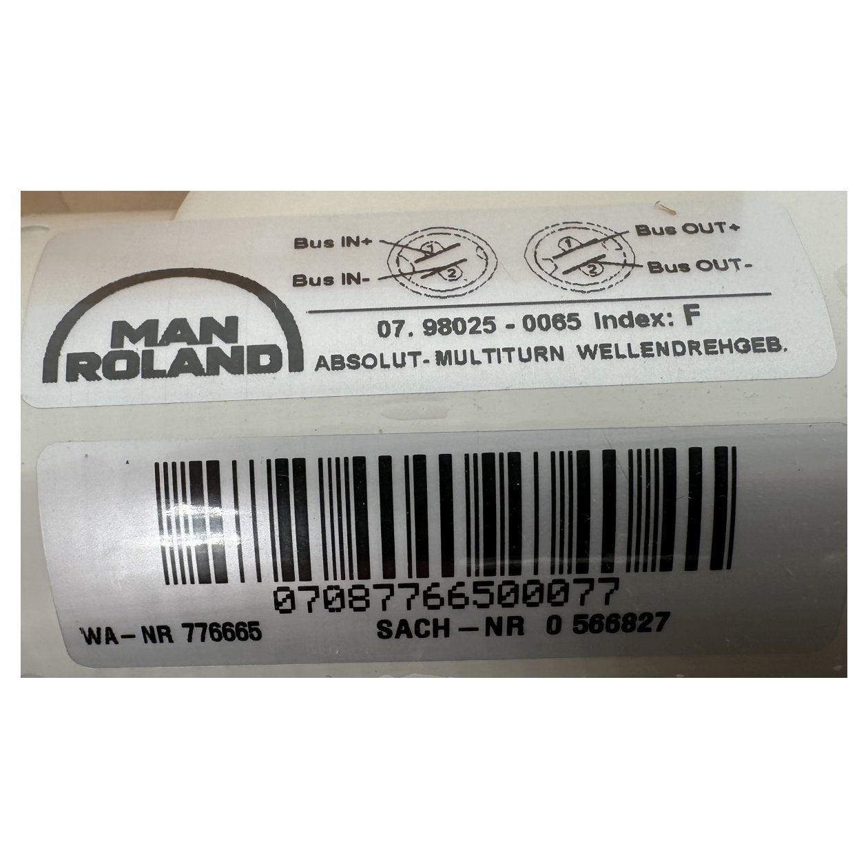 AJ680 Wellendrehgeber Man Roland 07.98025-0065 Index: H OVP_4