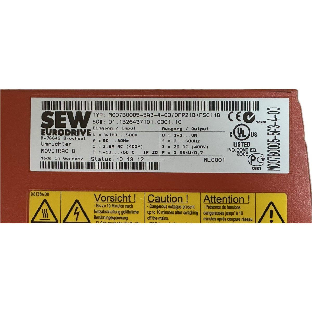 SEW MC07B0005-5A3-4-00/DFP21B/FSC11B-4