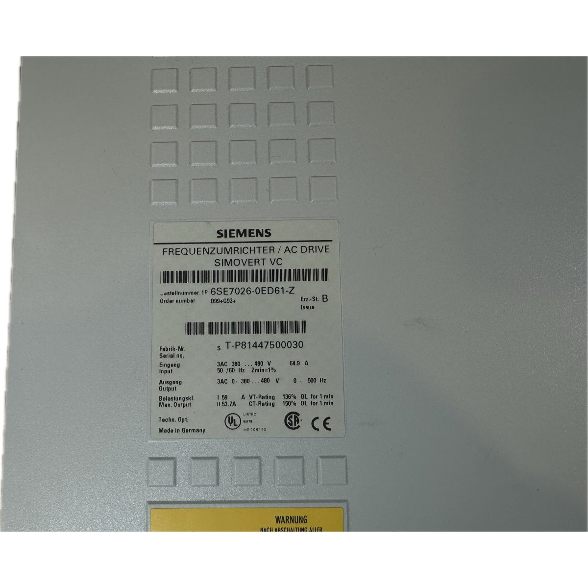 Siemens 6SE7026-0ED61-4