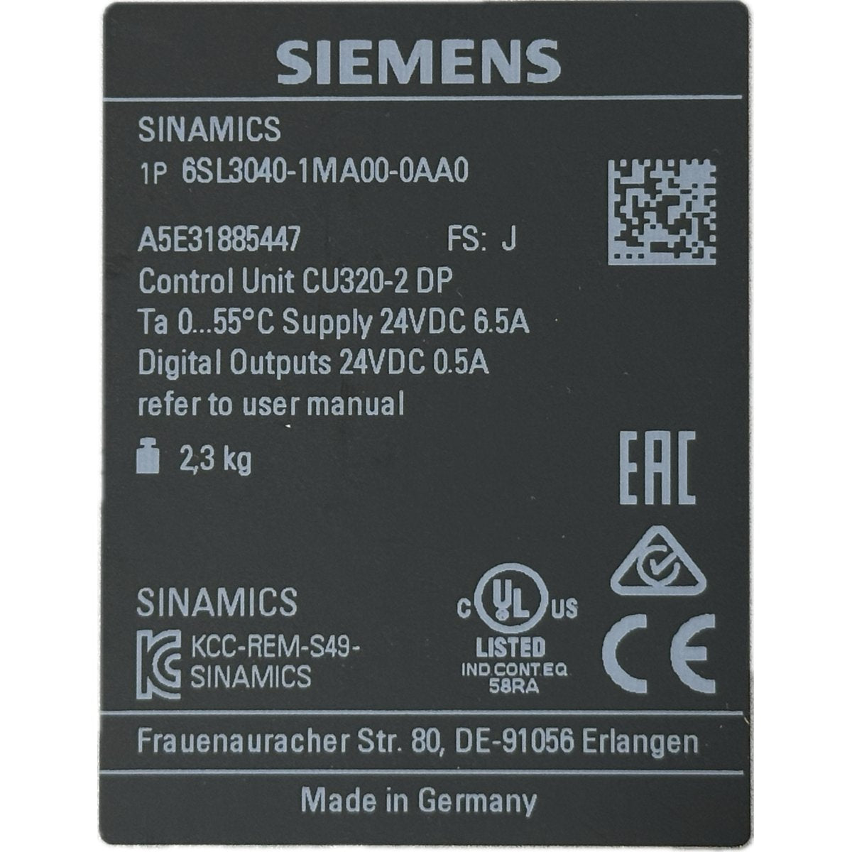 Siemens 6SL3040-1MA00-0AA0-4