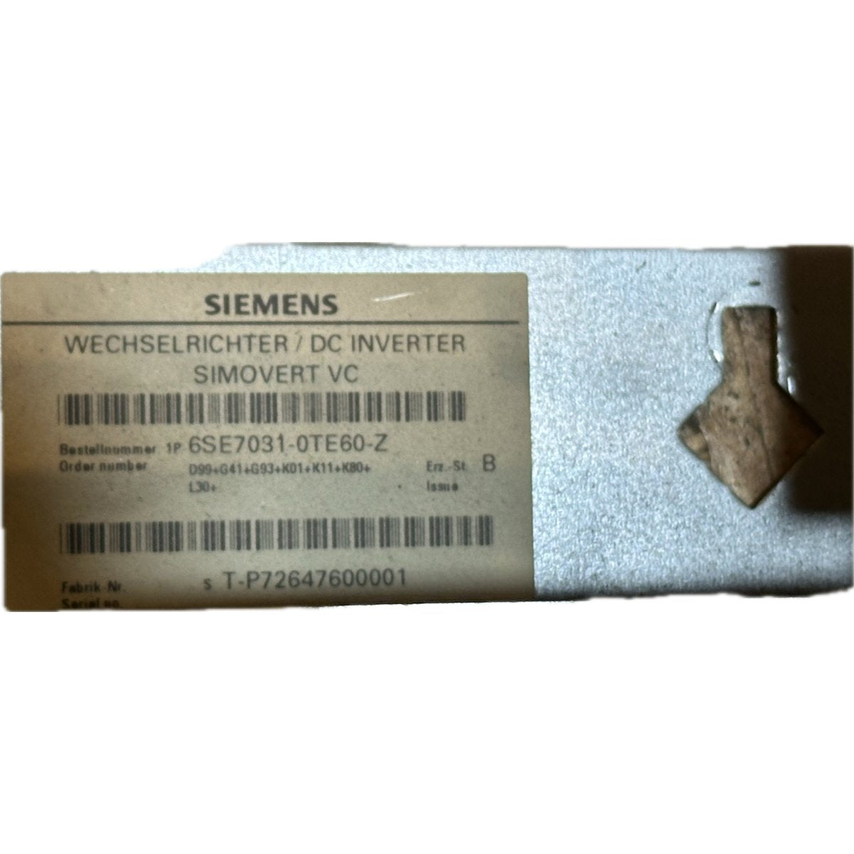 Siemens 6SE7031-0TE60-Z-4