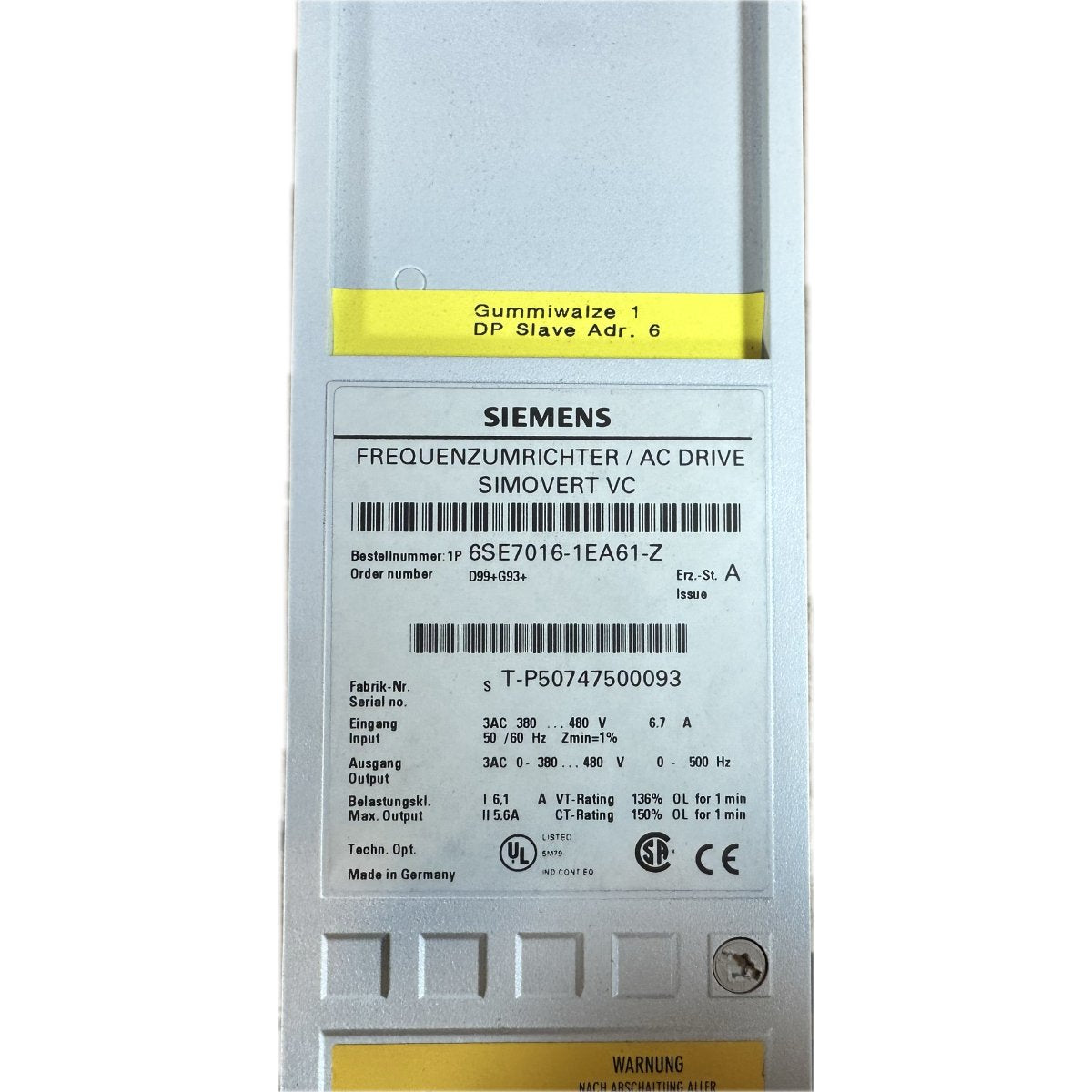 Siemens 6SE7016-1EA61-4