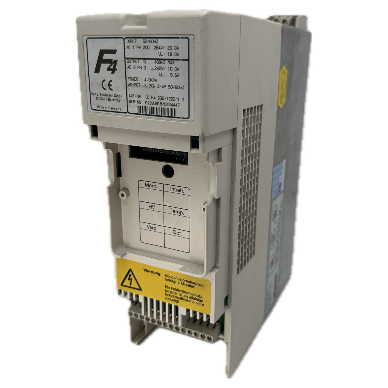 AJ885 Frequenzumrichter KEB 10.F4.S3D-1220/1 0-409Hz 2,2KW ohne Deckel