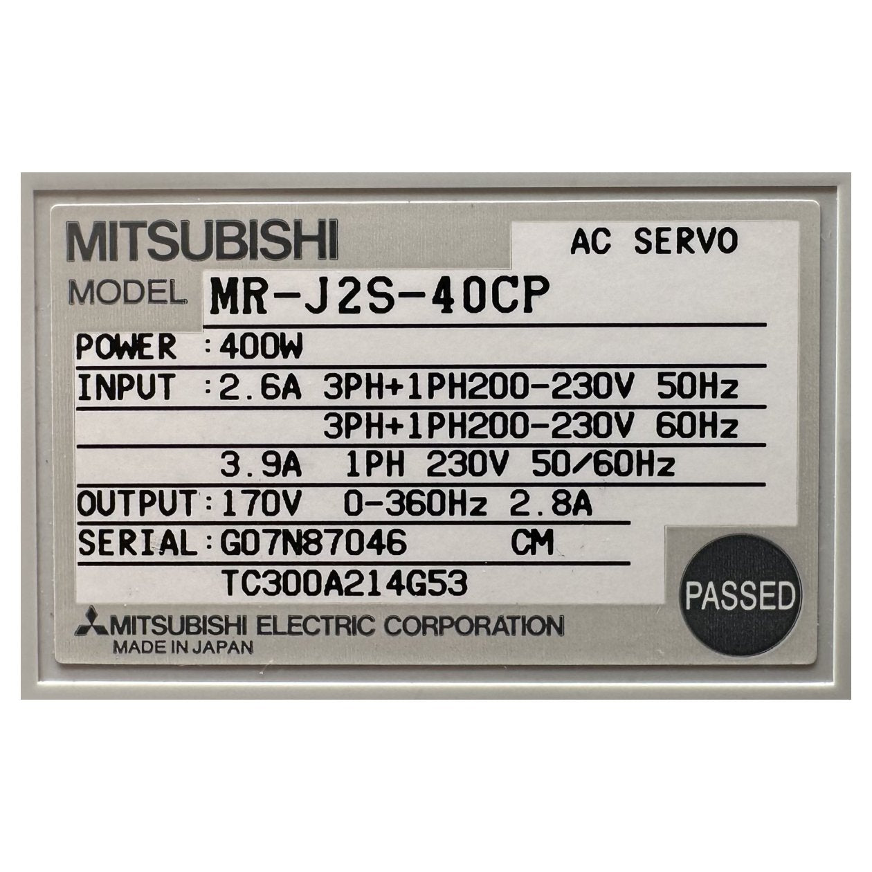 AJ905 AC Servo Mitsubishi MR-J2S-40CP_3