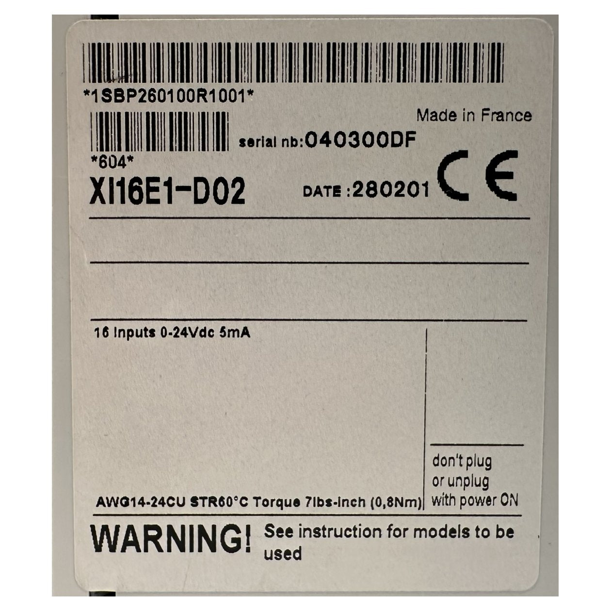 AJ936 Erweiterungsmodul ABB XI16E1-D02 1SBP260100R1001_3