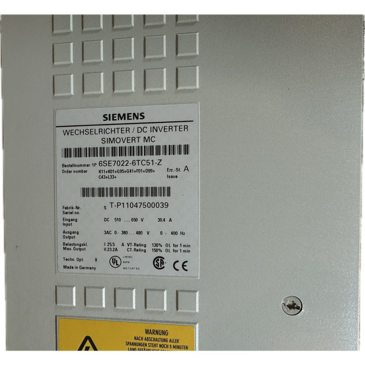 Siemens 6SE7022-6TC51-4