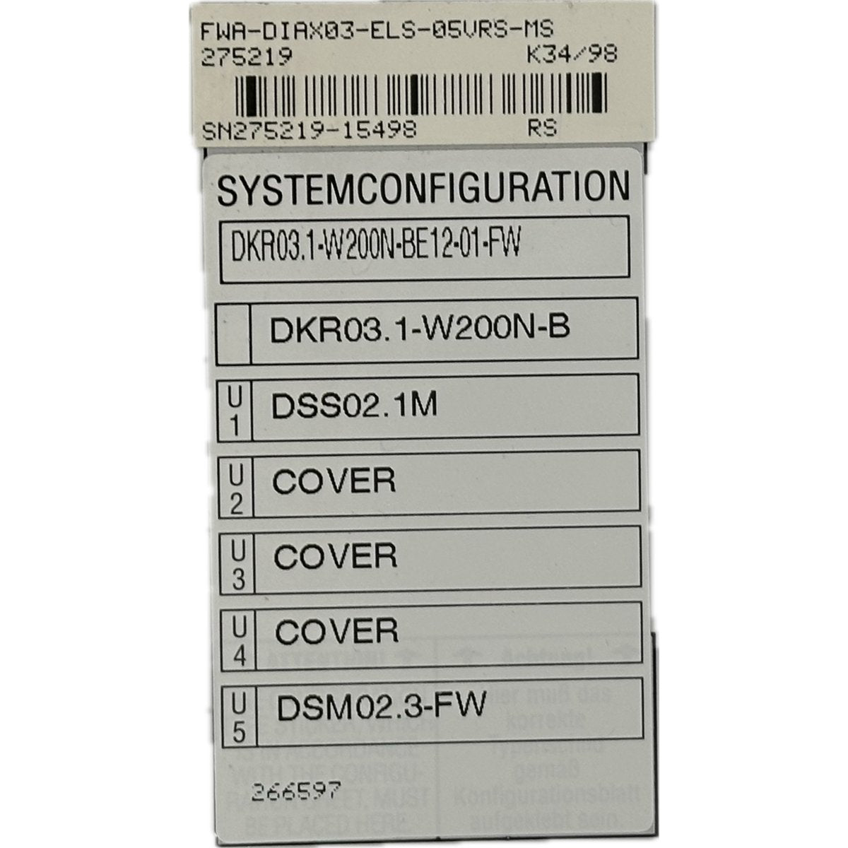 Indramat DK03.1-W200N-BE12-01-FW-4