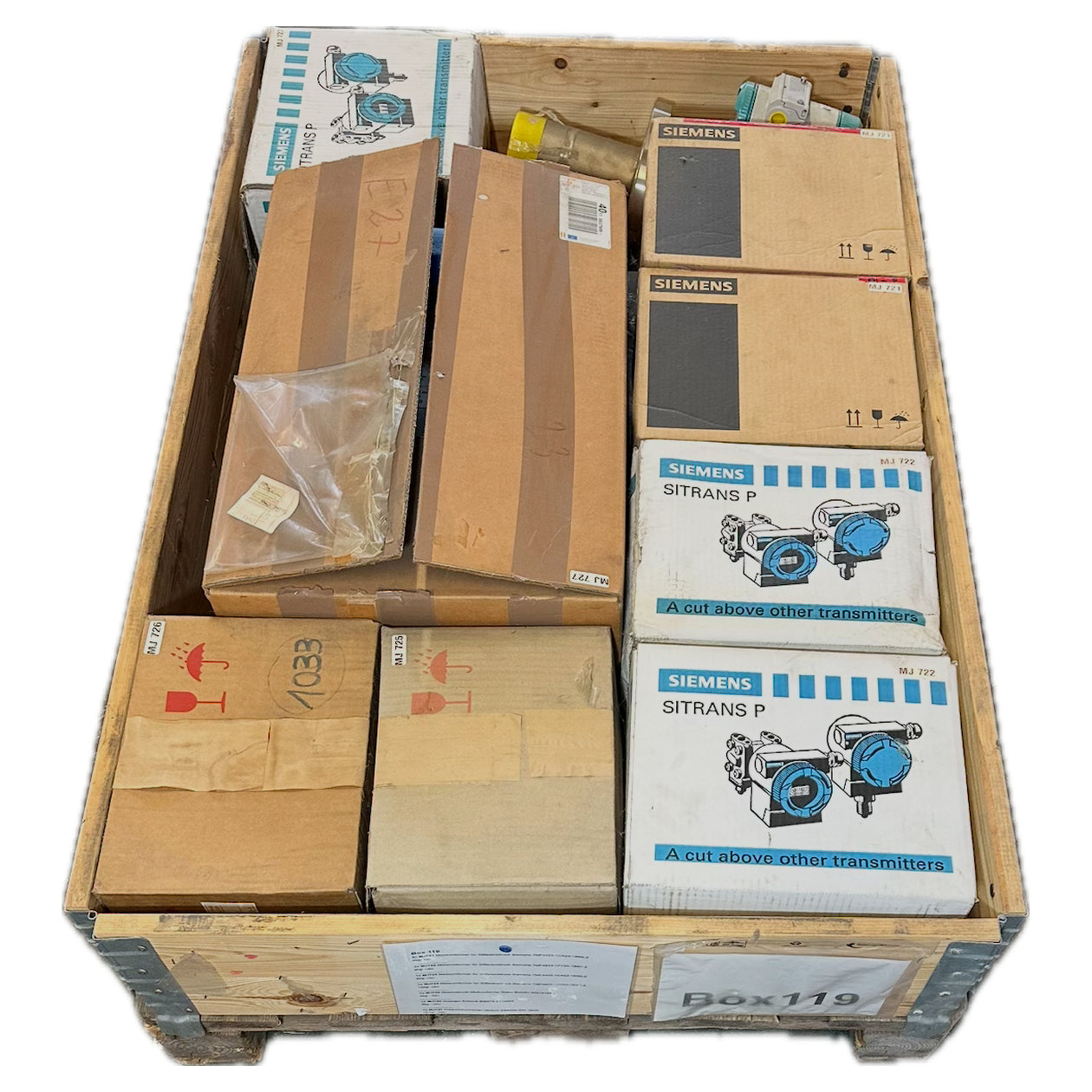 Box MJ119 Set of Siemens Pressure transmitter etc.