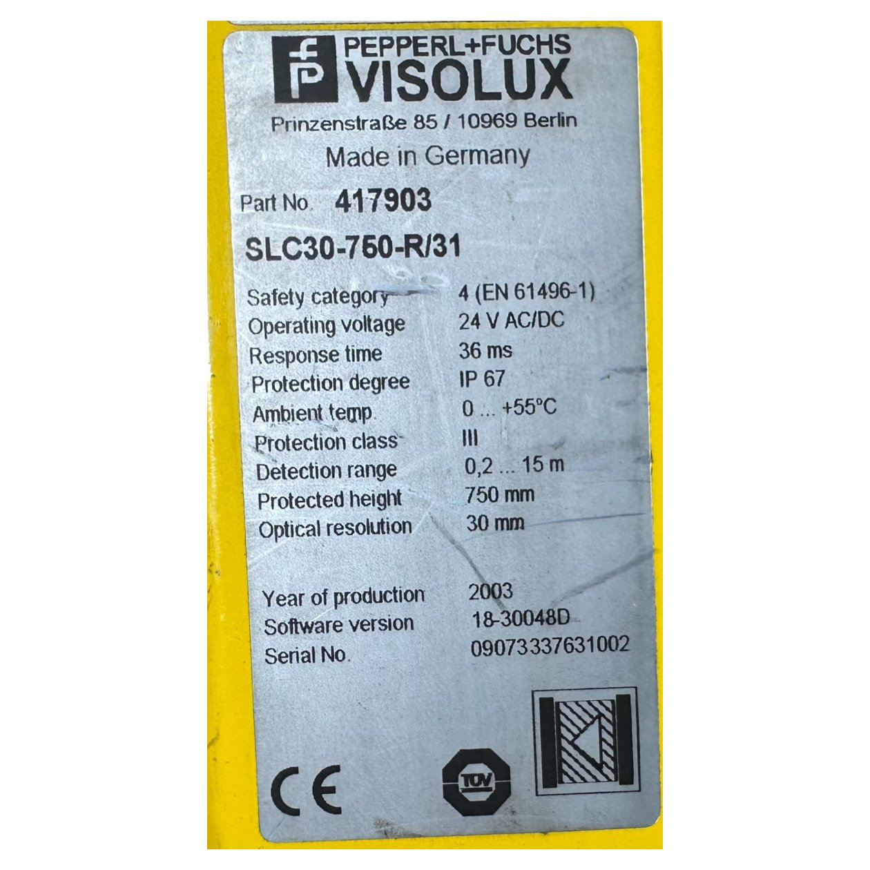 DJ1057 Lichtschranke Pepperl Fuchs SLC30-750-R/31 Visolux_2