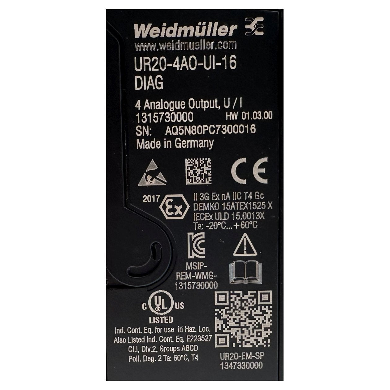 DJ532 4 Analog Ausgang Weidmüller UR20-4A0-UI-16 DIAG Ferag 31349090/000_3