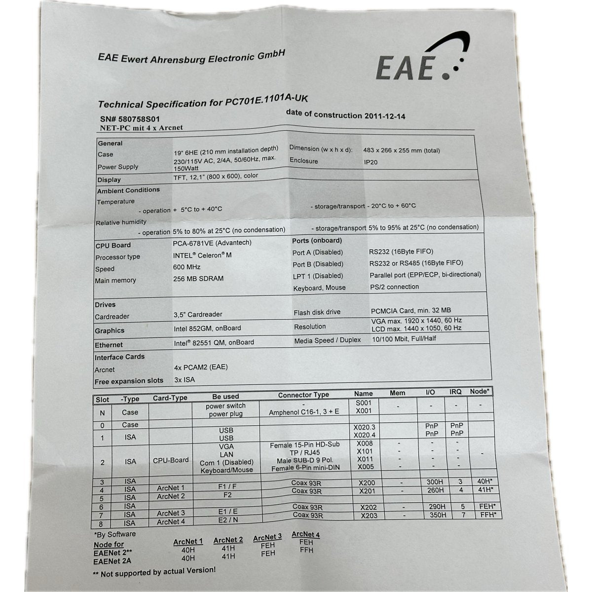 EAE PC701E.1101A-4