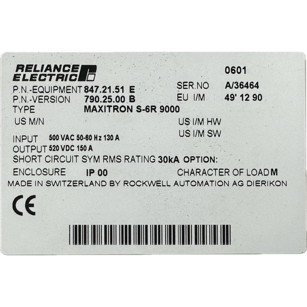 Reliance S6R 9000-4
