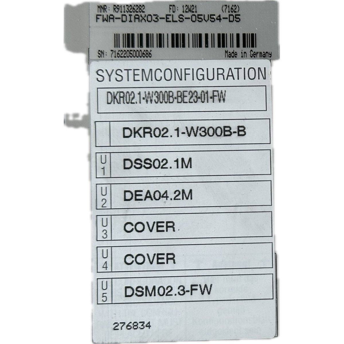 Indramat DKR02.1-W300B-BE23-01-FW-4