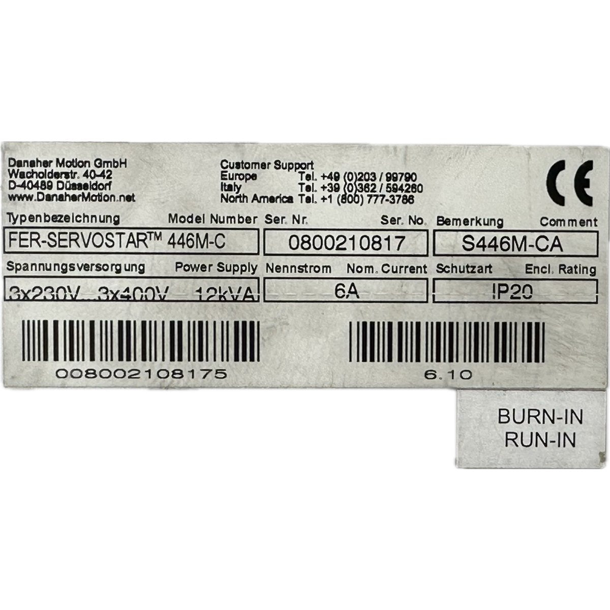 FJ63 Servo Drive Kollomorgen Fer-Servostar 446M-C S446BA-CA_4