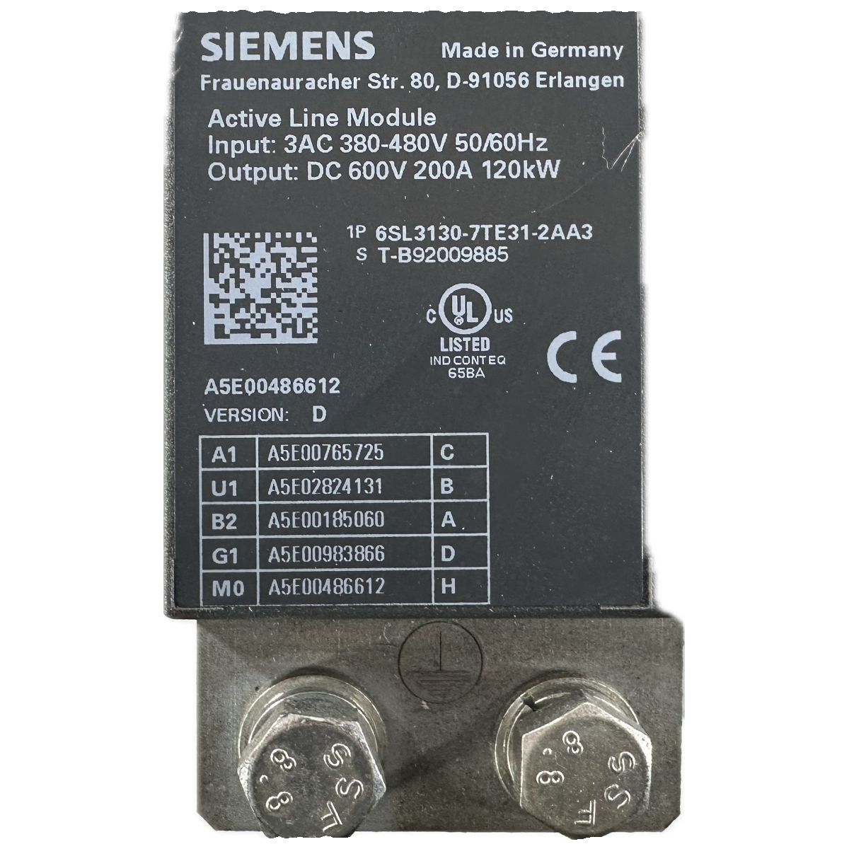 GJ274 Active Line Module Siemens 6SL3130-7TE31-2AA3 Version D_4