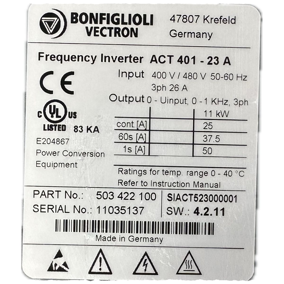 GJ288 Frequnezumrichter Bonfiglioli ACT401-23A_4