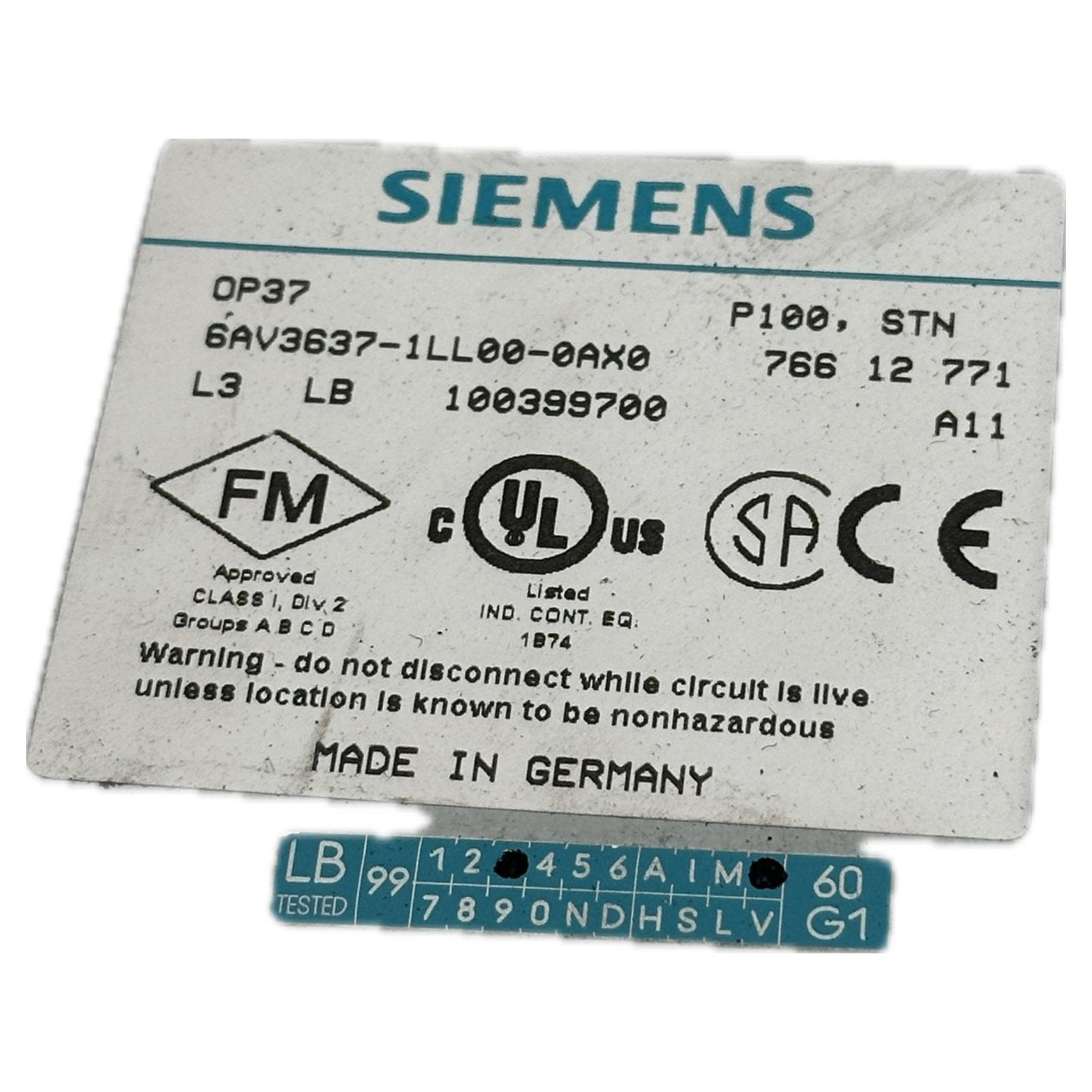 Simatic OP37 Siemens 6AV3637-1LL00-0AX0 6AV3 637-1LL00-0AX0_5