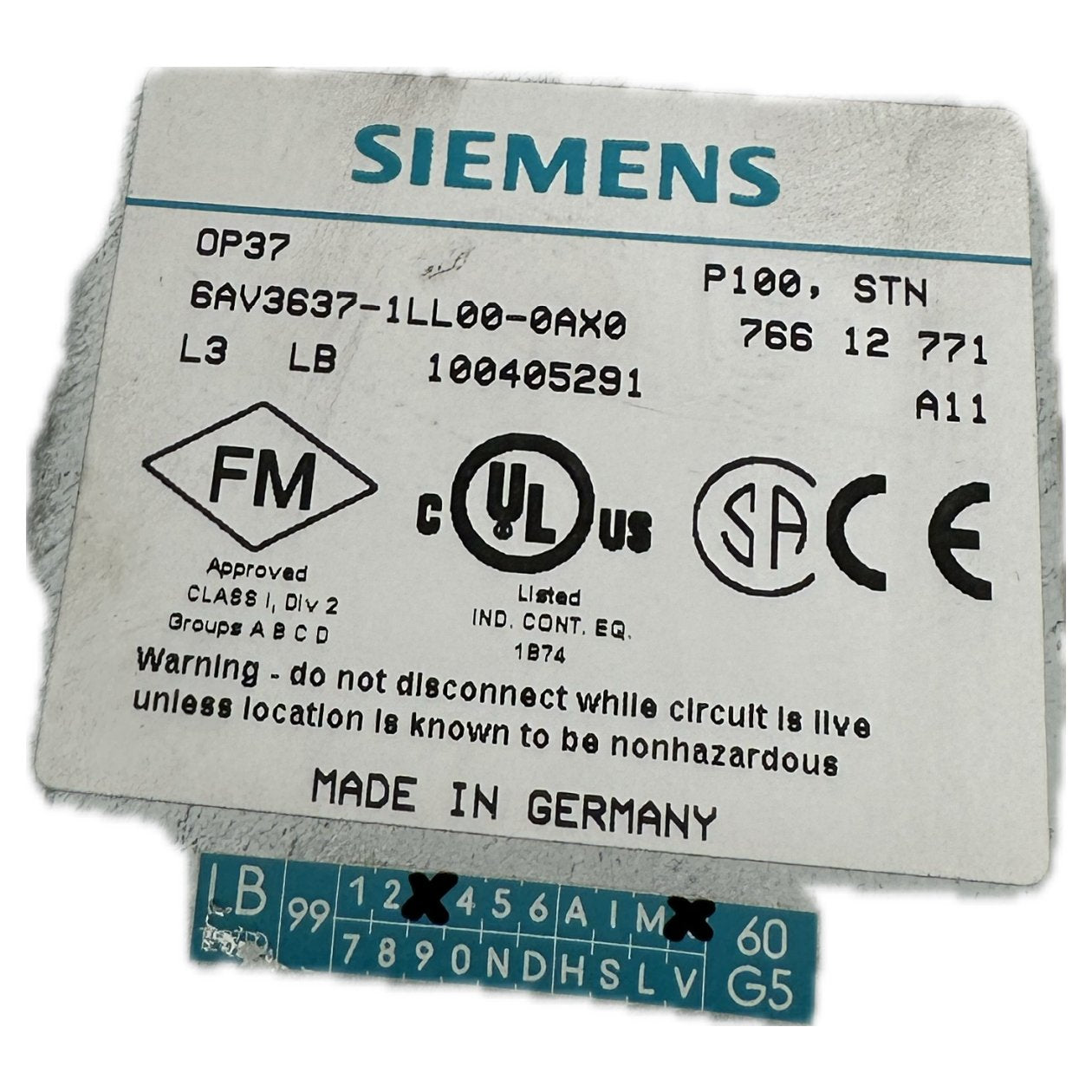 Simatic OP37 Siemens 6AV3 637-1LL00-0AX0 Keypad beschädigt_5