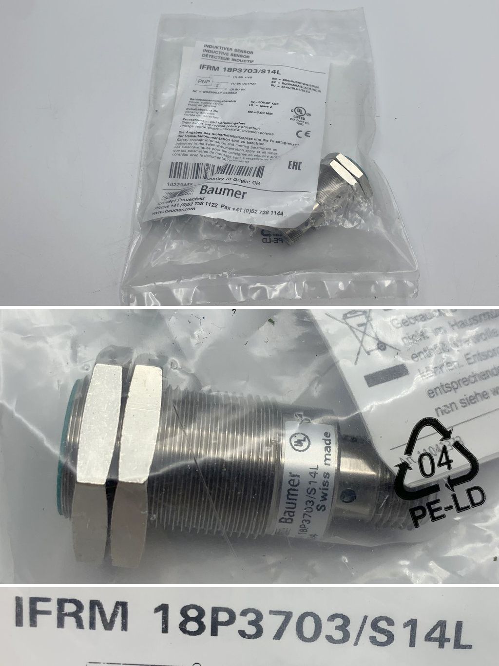 LK1078 Induktiver Sensor Baumer electric IFRM 18P3703/S14L