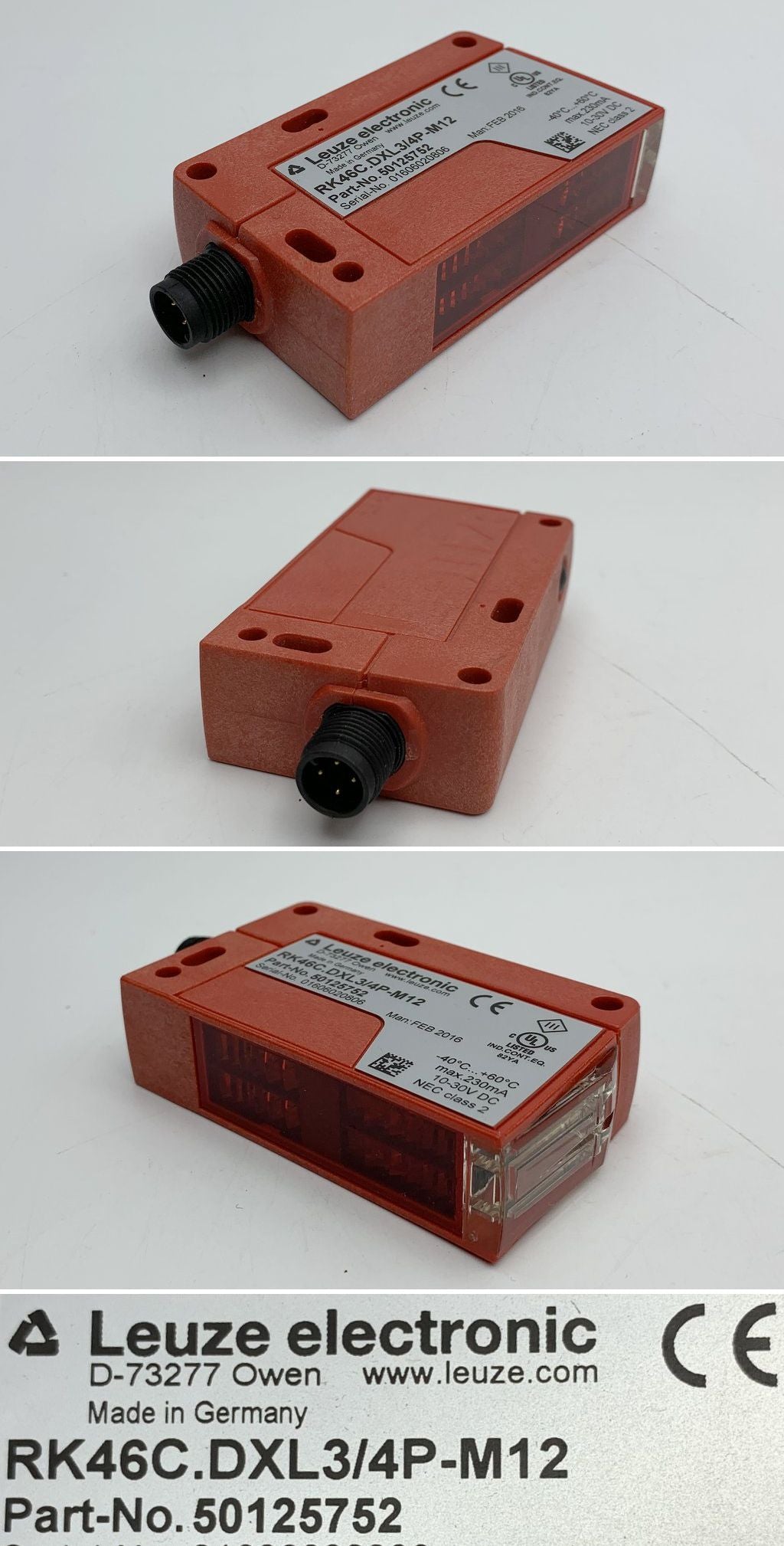 LK1177 Lichtschranke Leuze RK46C.DXL3/4P-M12 50125752 ohne OVP