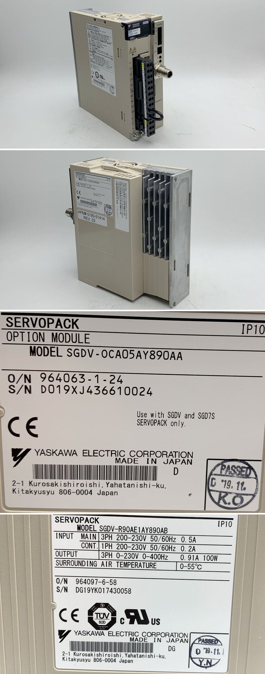 LK1834 Servoregler Yaskawa SGDV-R90AE1AY890AB SGDV-0CA05AY890AA