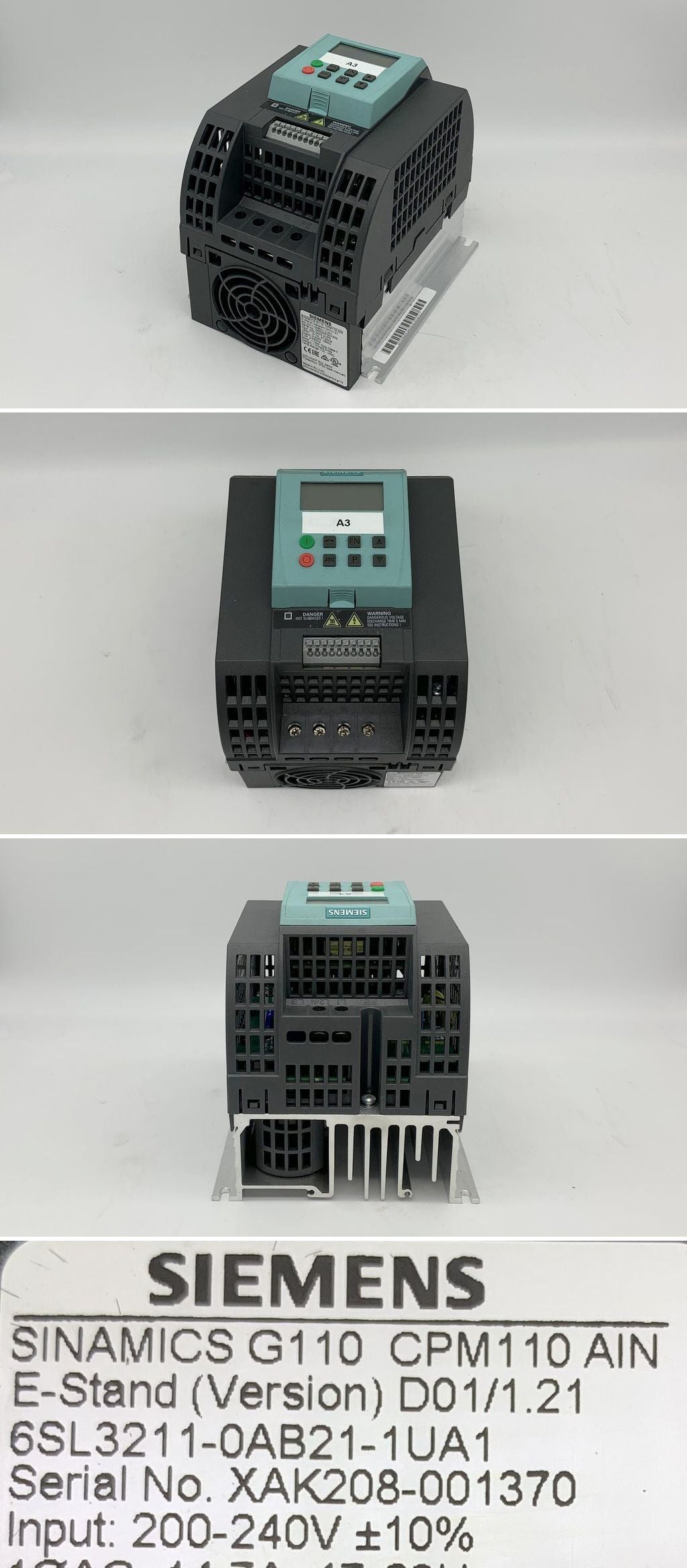 LK1976 Motorsteuerung Siemens 6SL3211-0AB21-1UA1 Ver. D01/1.21