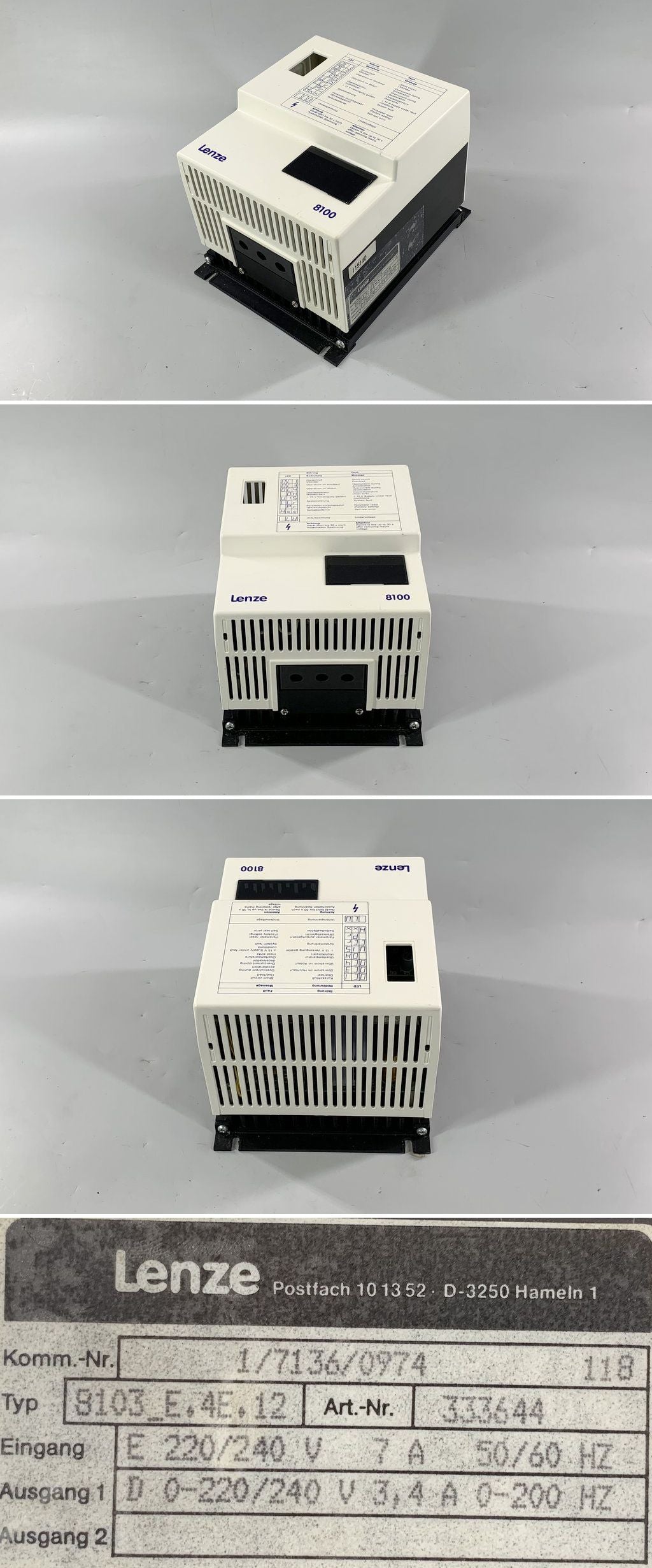 LK1993 Frequenzumrichter Lenze 8103_E.4E.12 333644