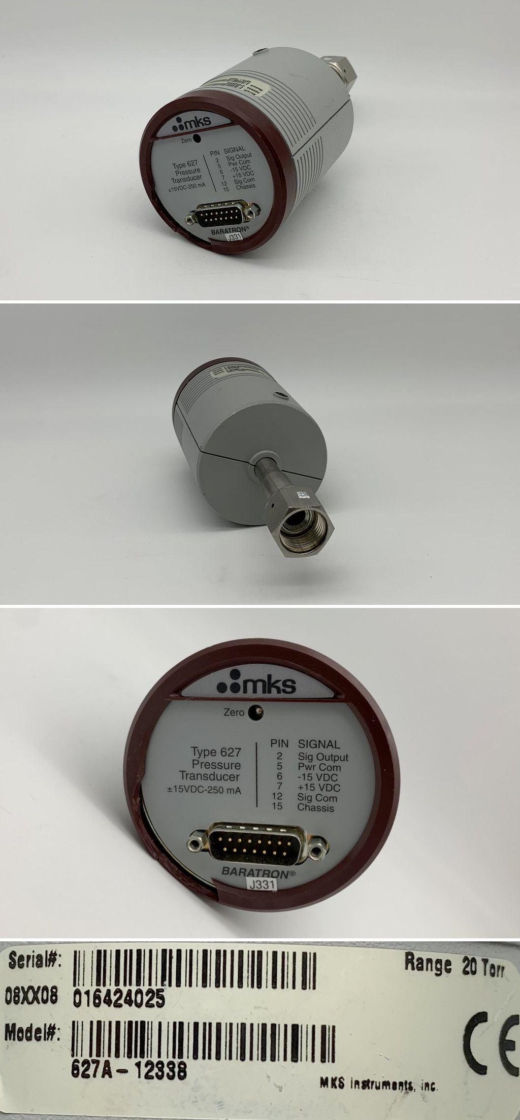 LK2116 Baratron Capacitance Manometer MKS 627A-12338