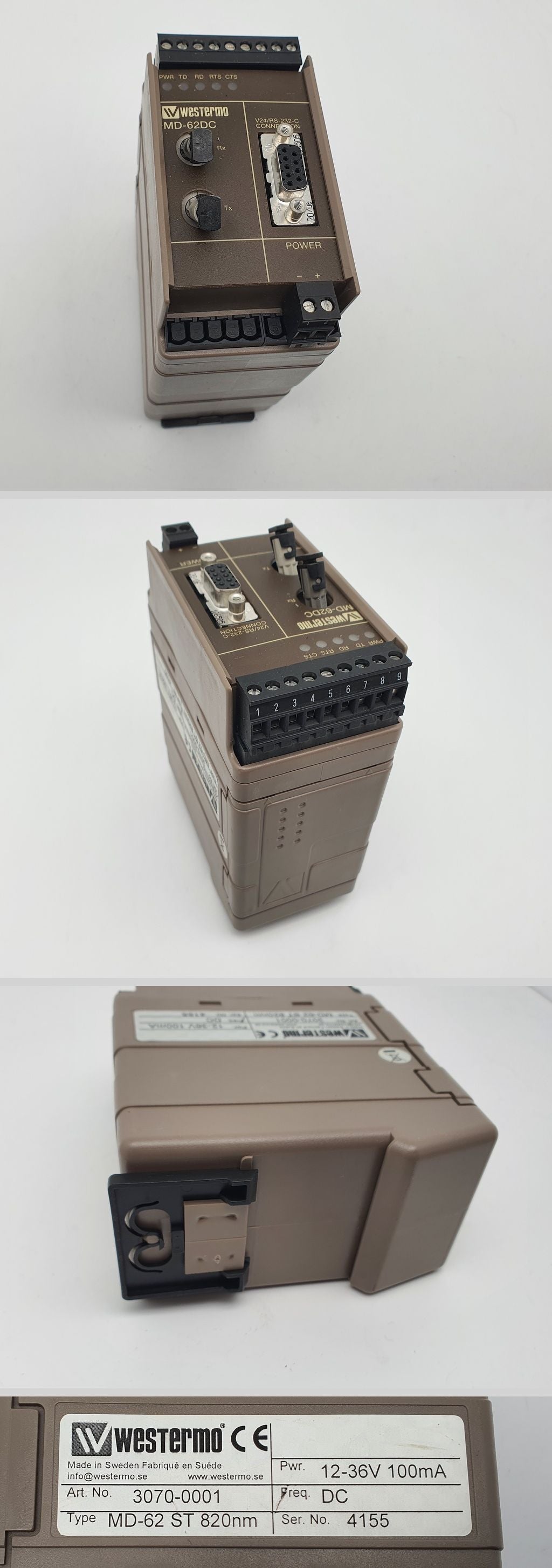 LK2357 Fiber Optic Converter LWL Westermo MD-62 ST 820nm 3070-0001