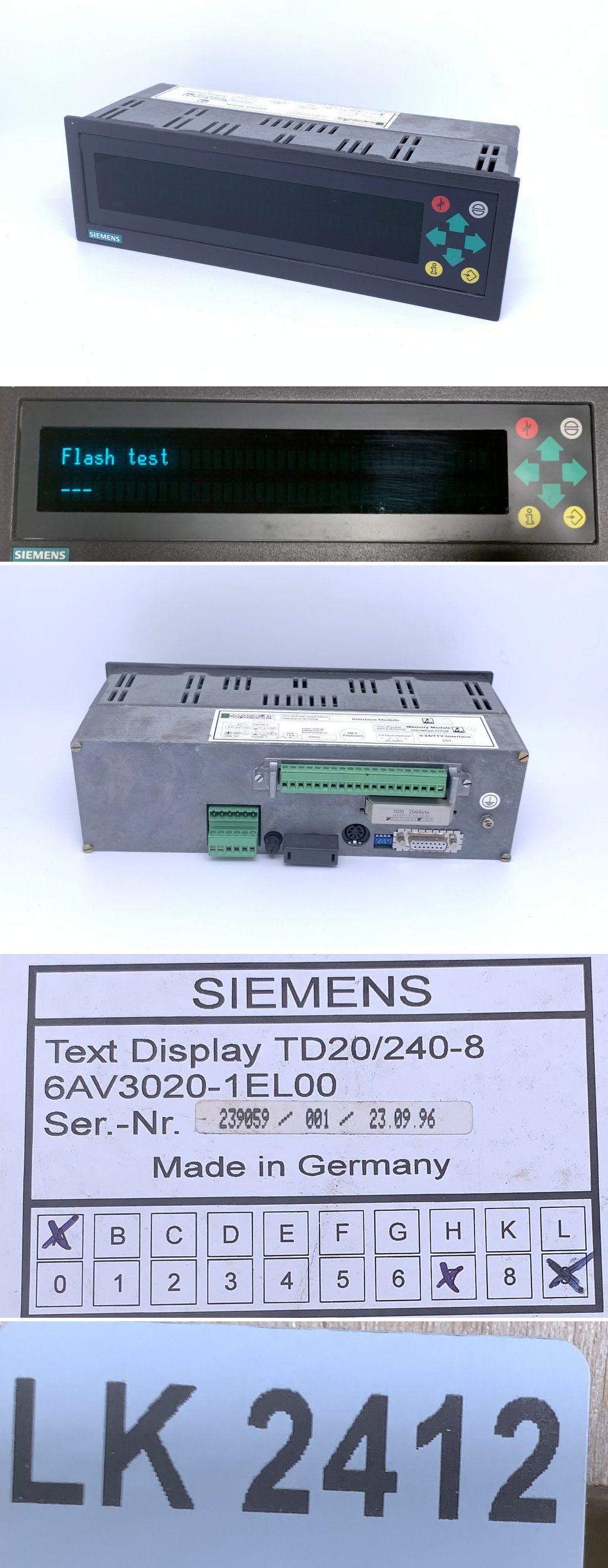 LK2412 Text Dispaly Siemens 6AV3020-1EL00 6AV3970-1XB10-0AA0