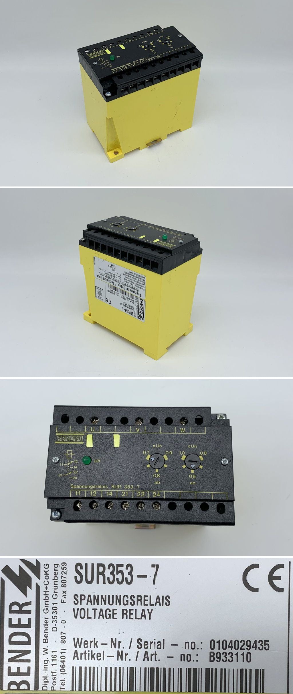 LK2433 Spannungsrelais Bender SUR353-7