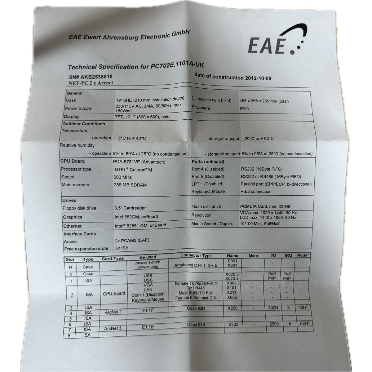 EAE PC702E.1101A-UK-4
